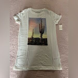 Free State White Short Sleeve Tee with Desert Cactus Graphic